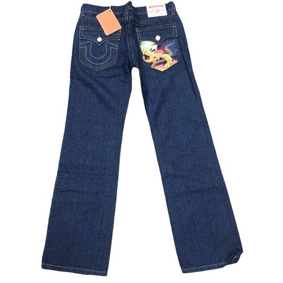 BRAND New Vintage True Religion Embroidered Jeans Size 36 BILLY Blue - Picture 9 of 13